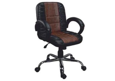 Handmade Estand Ergonomic Leather Mid Back Revolving Office Chair With Heavy Duty Base