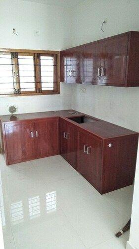 Waterproof L Shape Modular Pvc Kitchen Cabinet Carpenter Assembly