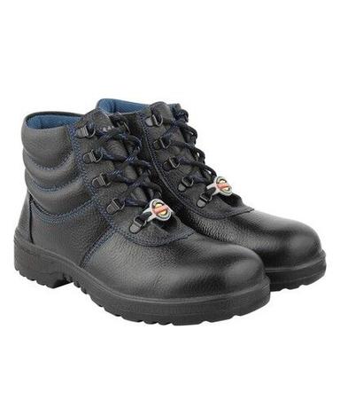 I High Ankle Black Leather Mens Safety Shoes For Industrial Use