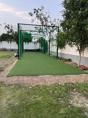 Green Artificial Turf Cricket Pitch