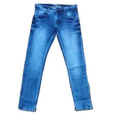 Casual Wear Regular Fit Plain Dyed Breathable Blue Denim Straight Jeans For Men Age Group: >16 Years