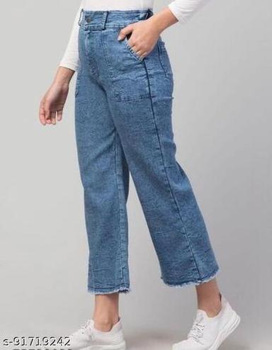 Comfortable And Skin Friendly Casual Wear Women Blue Denim Jeans