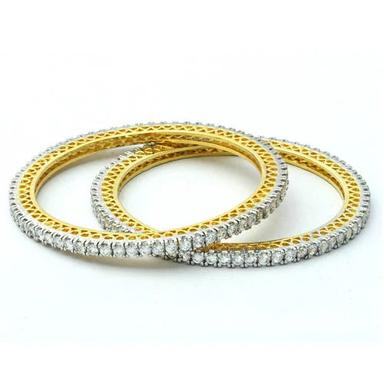 Round Pearl Beaded Gold Bangles