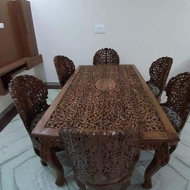 Wooden Carved Dining Table Set