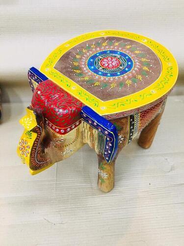 Apple handicrafts Home Decor wooden painted elephant stool