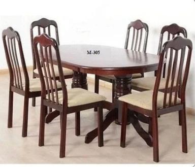 Dark Brown Wood Dinning Table Set