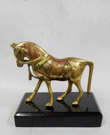  2.5 kg Weight Brass Horse Statue For Interior Decor Use