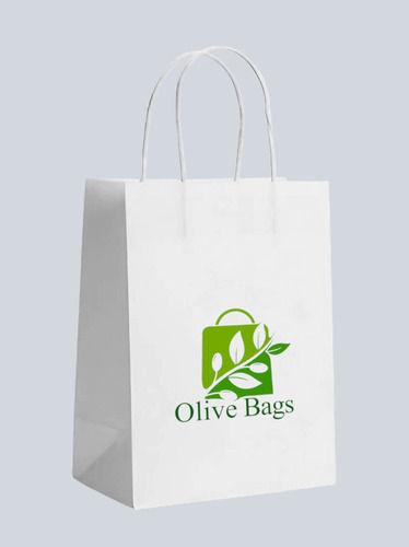 Eco Friendly Paper Carry Bag White With Handle 30x10x35