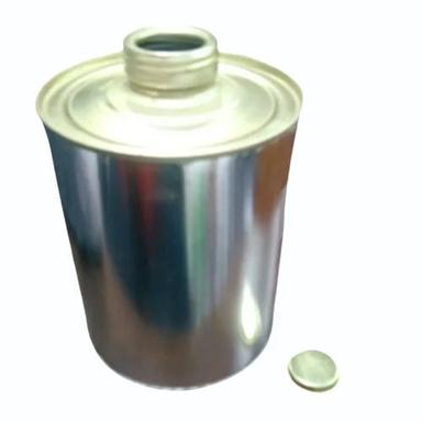 Silver Plain Pattern Round Shape Oil Tin Container