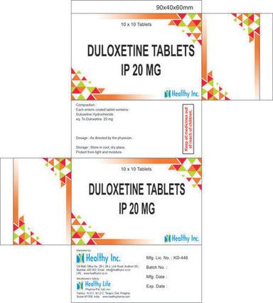 Duloxetine Tablets IP 20mg, 10x10 Tablets Blister Pack