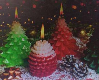 Multi Colored Round Shape Christmas Bell Candle