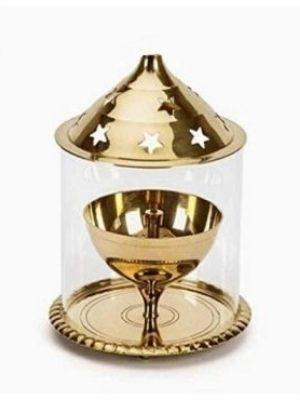 Brass Akhand Jyoti Diya - Lantern Type: Mini Lantern