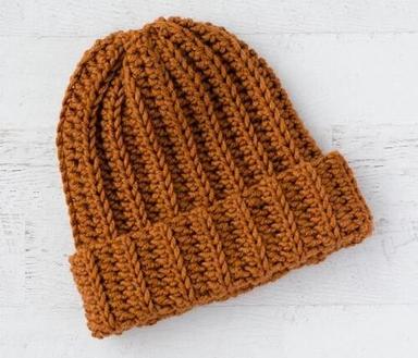 Plain Soft And Comfortable Winter Wear Crochet Cap
