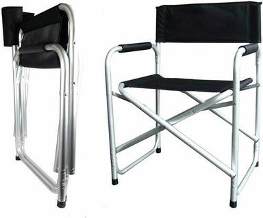 Black Aluminium Folding Chair With Arm Rest