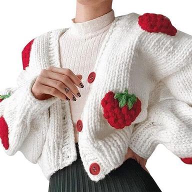 Womens Full Sleeves Knitted Cardigan
