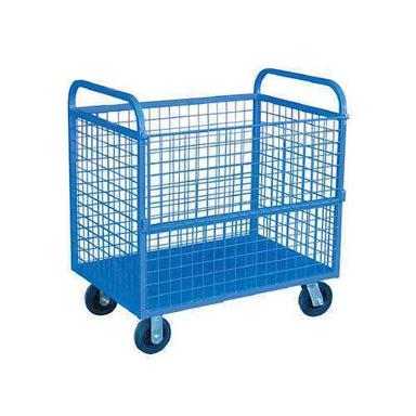 Manually Hand Operated Polished Finish Iron Body Moveable 4 Wheeler Clothes Trolley