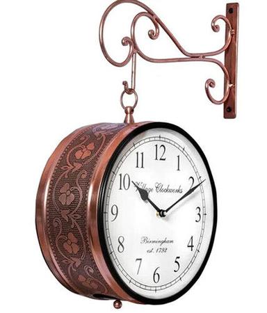 Round Brass Antique Wall Clock