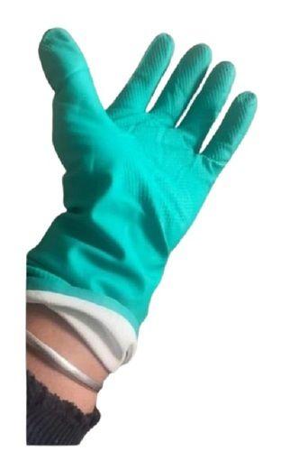 Full Fingered Green Rubber Chemical Resistant Gloves CE Certified