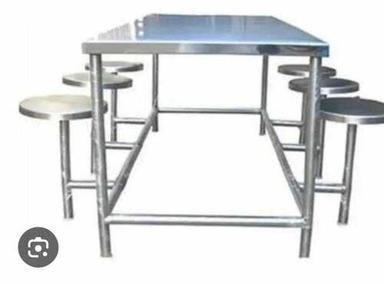 Stainless Steel Standard Height Six Seater Dining Table