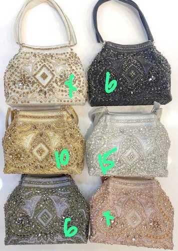 Ladies Multi-Color Designer Beaded Clutch Bags