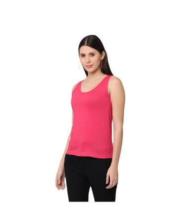 Casual Wear Readymade Regular Fit Sleeveless Round Neck Plain Ladies Tank Tops