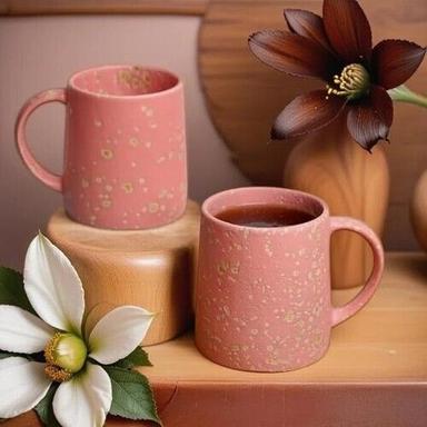 MITHILA HANDICRAFTS Shine Coffee Mug Ceramic Tea Mugs, Microwave Safe Coffee Mugs, Ceramic Tea Cups (280 ml Each) Set of 2 (Black)
