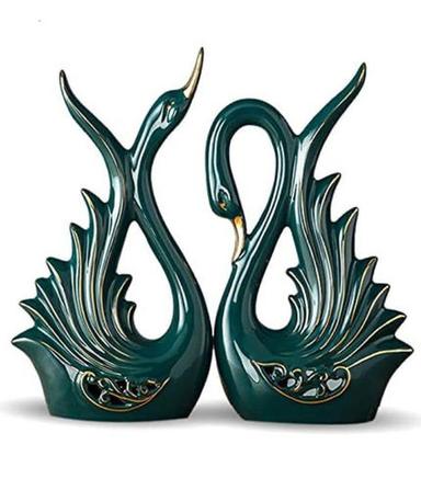 Modern Elite Swan Pair Ceramic Art Figurine