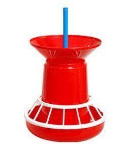 Red Plastic Poultry Grower Feeder