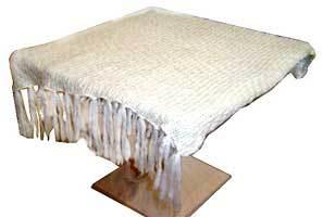 Cotton White Color Knitted Throws