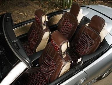 Car Seat Cover (Leather and Wooden Beads)