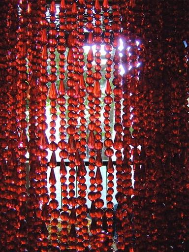 Transparent Red Acrylic Crystal Bead Curtains For Restaurant