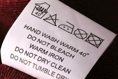Printed Wash Instruction Labels