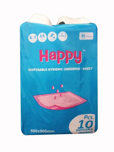 White Happy Disposable Underpad Sheet Large Size 10 Pcs Pack