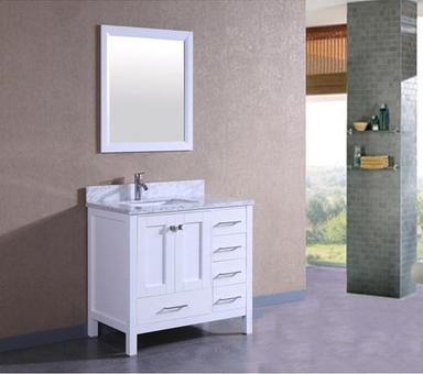 White Modern Single Sink Bathroom Vanity
