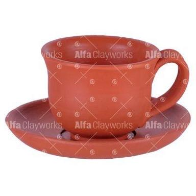 Terracotta Tea And Coffee Cup With Saucer Application: Brass Pull Handle On Rose
