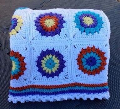 Soft Cotton Yarn Hand Crochet Blanket