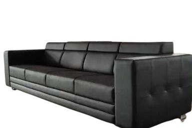 Black Leather Sofa - Furniture Type: Home Furniture
