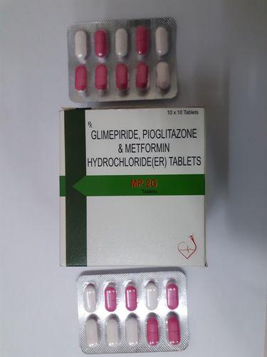  ग्लिमेपाइराइड, पियोग्लिटाज़ोन और मेटफ़ॉर्मिन हाइड्रोक्लोराइड (ER) टैबलेट 