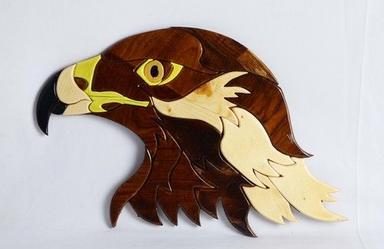 Wooden Sculpture Eagle Face Height: 10.5 Inch (In)