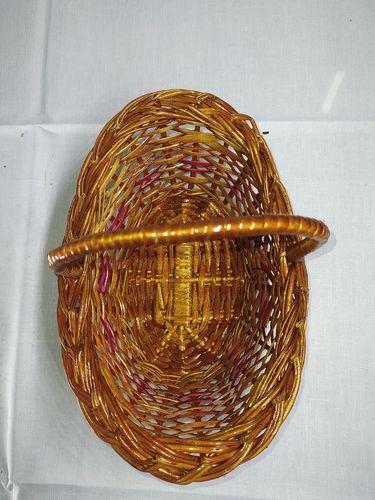 Brown Plain Design Cane Basket