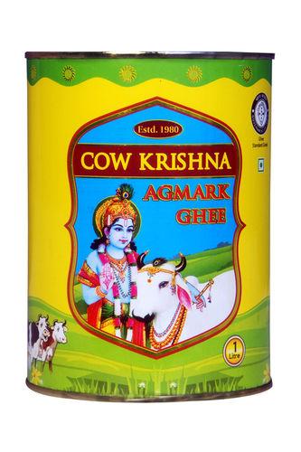 Yellow 1 Ltr Tin Cow Krishna Agmark Ghee