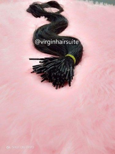 Black Keratin Natural Human Hair Extensions