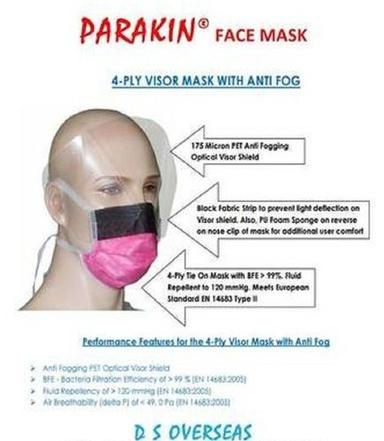 4-Ply Visor Mask With Anti Fog Gender: Unisex