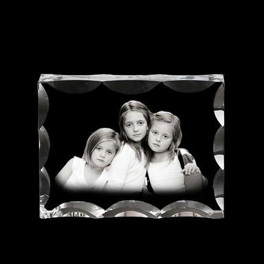 Personalized 3D Laser Engraved Crystal Photo Frame Size: 100 X 75 X 50 Mm