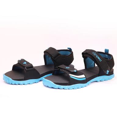 Black/S.Blue Highly Comfortable Men'S Orthopedic Sandals