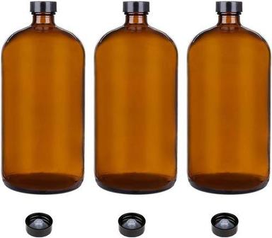 Brown 3 Pack 32 Oz Amber Glass Bottles With Tight Seal Caps