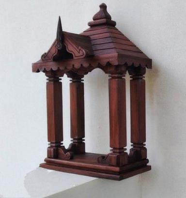 Eco-Friendly Dark Brown Colour Rosewood Pooja Mandir With 12 Inch Height