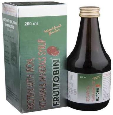 200Ml Protein With Iron Vitamin And Minerals Mixed Fruit Flavour Fruitobin Syrup Age Group: Suitable For All Ages