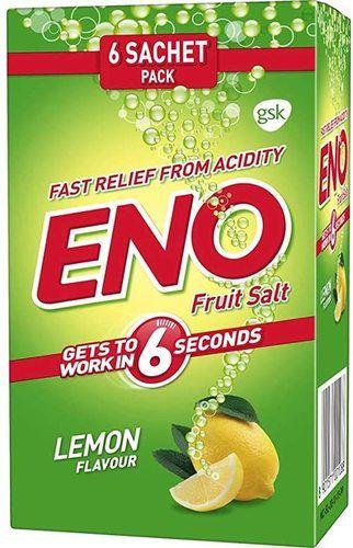 Lemon Flavour Eno Fruit Salt Sparkling Antacid Original 6 Sachets Pack Fast Relief From Acidity Generic Drugs