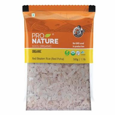 Rich In Starch And Vitamin B Pro Nature Organic 100% Organic Red Beaten Rice (Poha )500G Grade: A